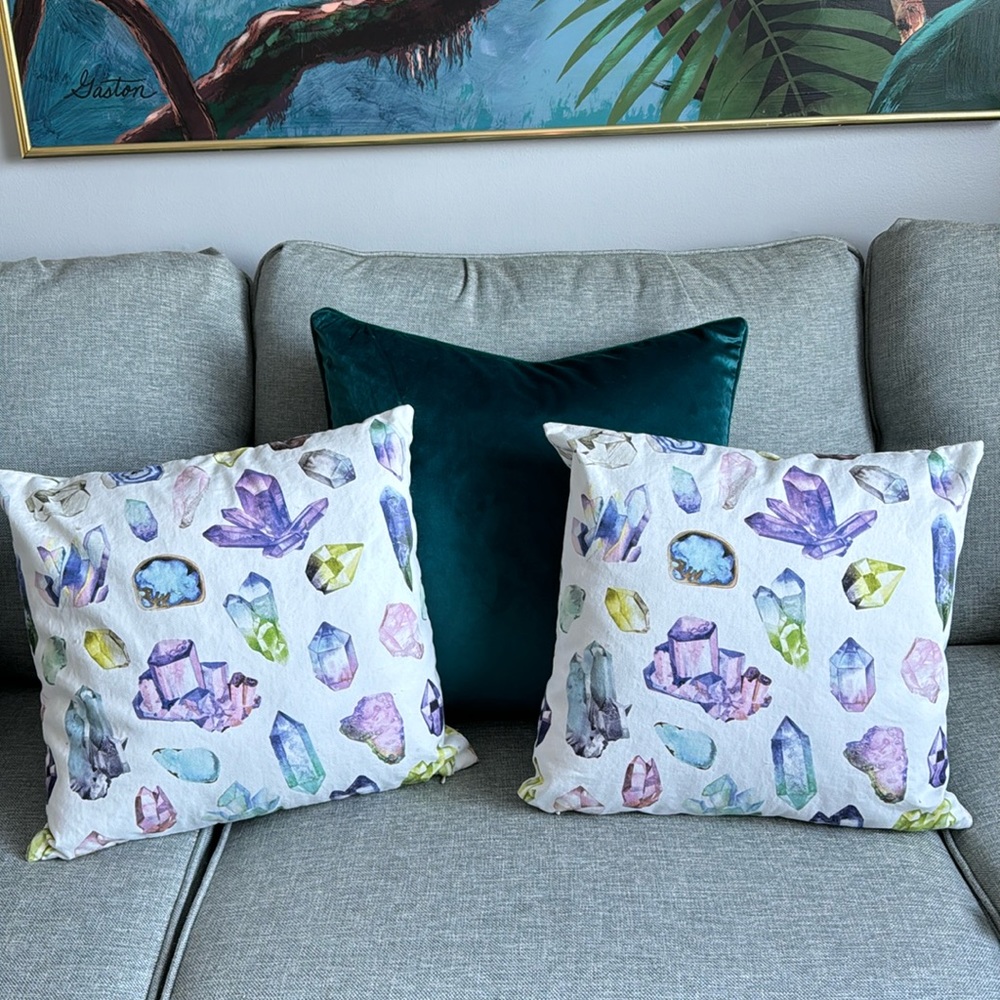 Crystal / gemstone decorative pillow covers